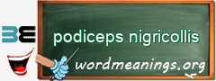 WordMeaning blackboard for podiceps nigricollis